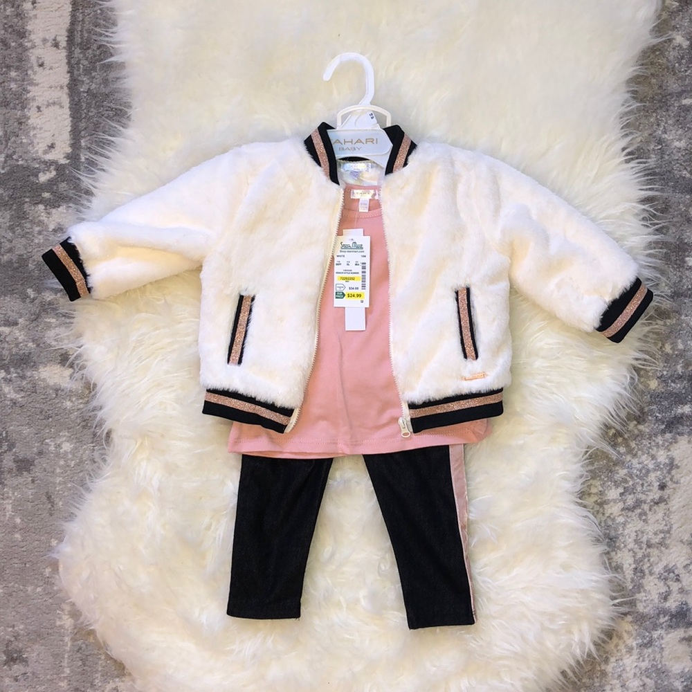 Tahari baby 3 piece winter outfit baby girl 18 m